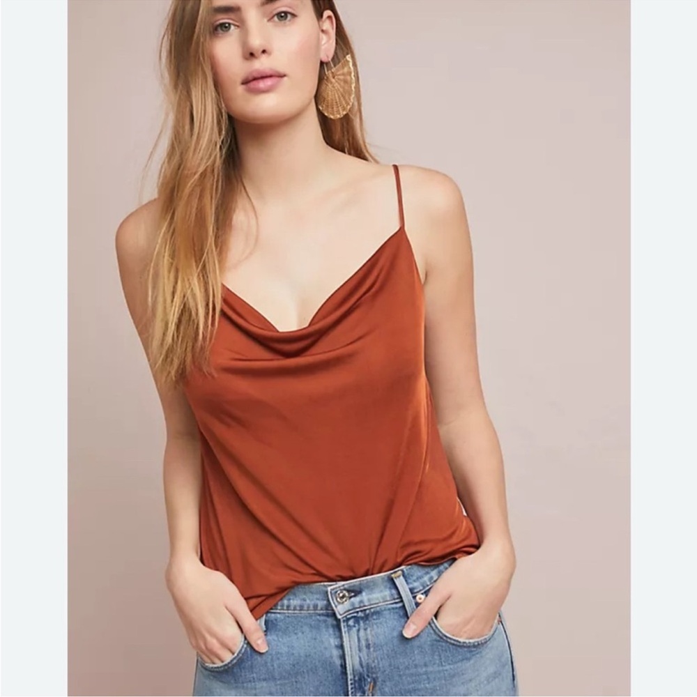 Anthropologie copper Claremont draped top